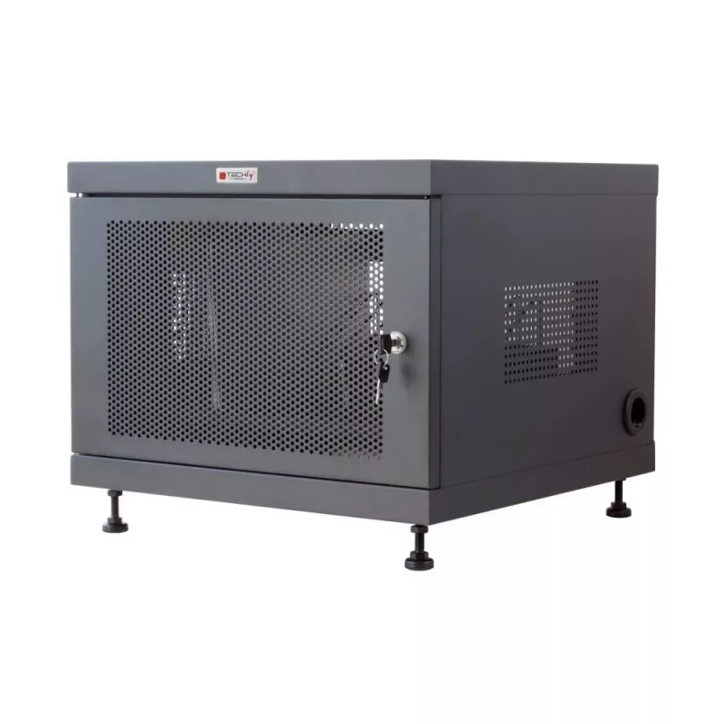 Stovo lentyna TECHLY 367652 kabelių tvarkytuvas su 3M lipniu montavimu, plienas, 550×550×410 mm, juoda