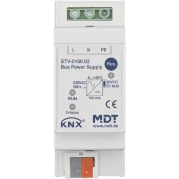 MDT STV-0160.02 magistralės maitinimo šaltinis, 2TE, REG, 160mA (STV-0160.02)
