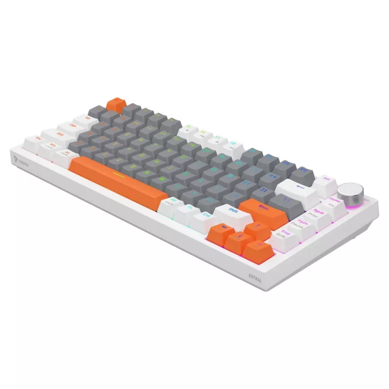 Savio ASTRAL WHITE JADE 3 COLOURS klaviatūra, žaidimų, USB, QWERTY US International