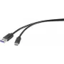 Renkforce RF-4536470 USB Laidas 0,15 m USB 3.2 Gen 1 (3.1 Gen 1) USB A USB C Juodas