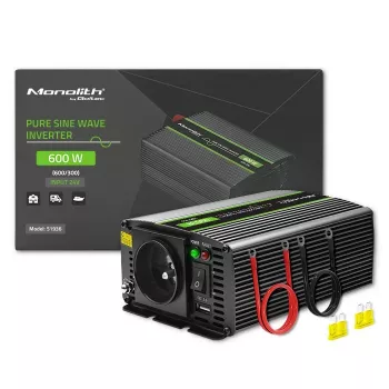 Qoltec Monolith maitinimo adapteris / keitiklis automobiliui 600 W juodas