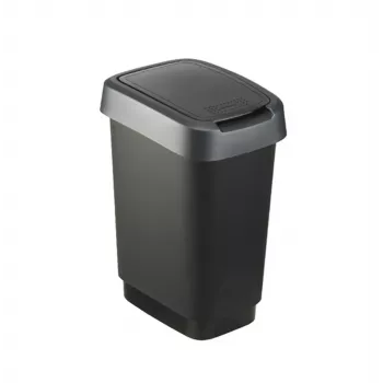Rotho Twist 25 L stačiakampis polipropileninis šiukšlių konteineris — 25 L, 476×333×252 mm, juodas