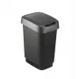 Rotho Twist 25 L stačiakampis polipropileninis šiukšlių konteineris — 25 L, 476×333×252 mm, juodas