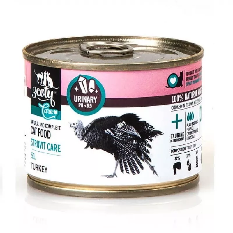 3COTY 51. Kalakutiena Struvite Care - šlapias kačių maistas - 180 g