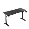 Gaming stalas huzaro Hero 3.6 – stačiakampis 1400×600 mm, aukštis reguliuojamas 560–790 mm, juodas, H kojos, 15 mm stalviršis