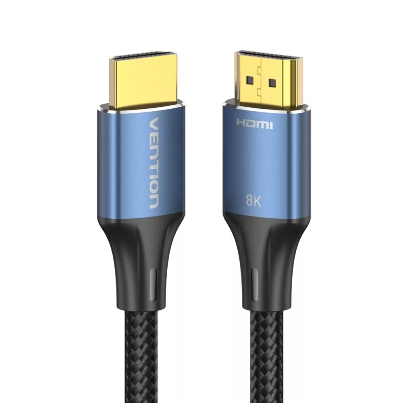 Vention HDMI-A vyriškas-į-vyrišką laidas, medvilninis pynimas, 8K, 5 m, mėlynas, aliuminio lydinio tipas