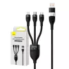 USB kabelis Baseus CASS030101 1,2 m USB A/USB C į USB C/Micro-USB B/Lightning juodas
