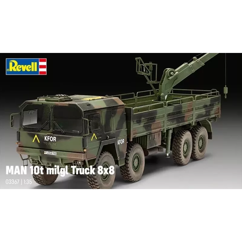 Plastikinis modelio rinkinys REVELL Man 10T Milgl 8x8 sunkvežimis 1/35 mastelis