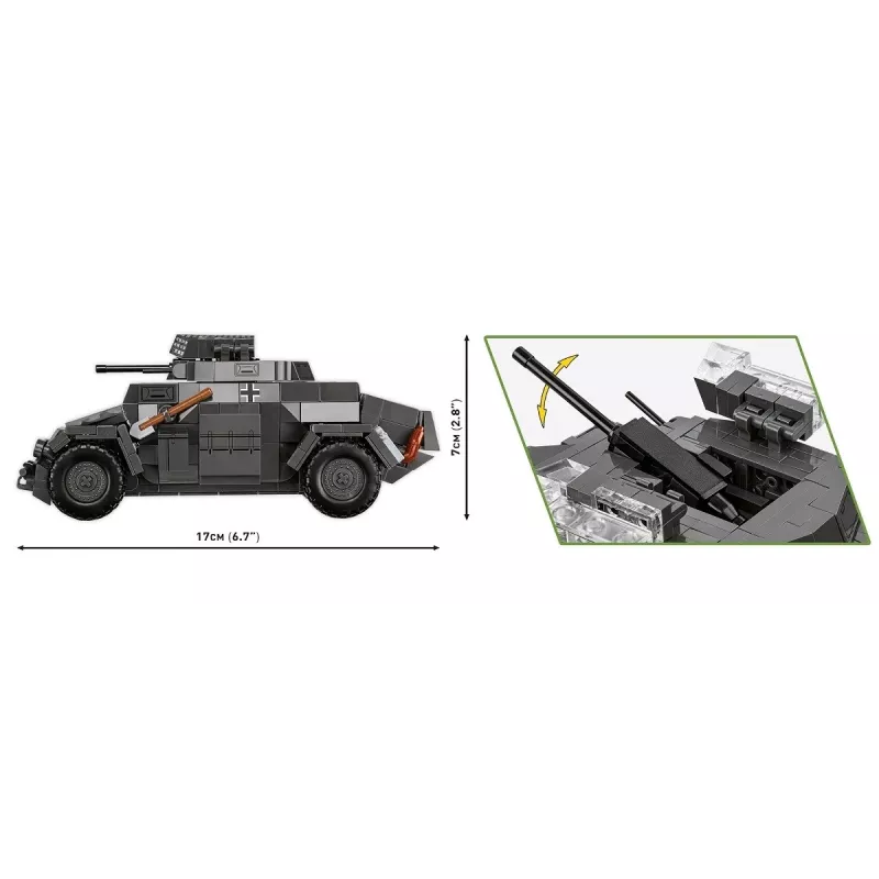 Cobi Blocks Sd.Kfz 222 modelio rinkinys COBI-2657 — 502 kaladėlės