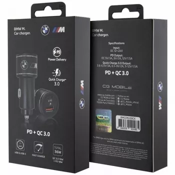 Automobilinis įkroviklis 20W PD-QC 3.0 Greitasis įkrovimas juodas