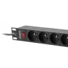 Maitinimo paskirstymo blokas LANBERG PDU-09E-0300-BK — 9x E tipo lizdai, 16 A, 220–250 V, 3 m laidas, 1U, 19 colių
