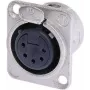 Neutrik NTR-NC5FDL1 (NC5FD-L-1) 5-polių XLR kištukas, juodas/sidabrinis