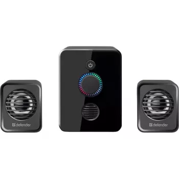 2.1 garsiakalbių sistema DEFENDER V12 11W RMS USB, 3,5 mm, žemų dažnių garsiakalbis, juoda, 223×115×130 mm