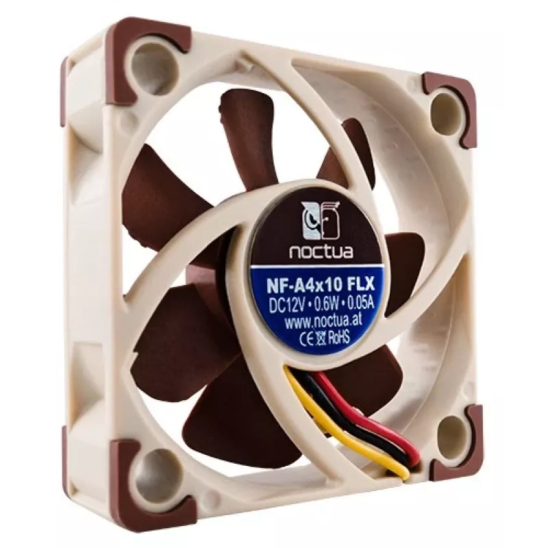 Noctua ventiliatorius NF-A4x10 5V — 40×40×10 mm, 3 kontaktų, 4500 RPM, 8,2 m³/h, 5 V