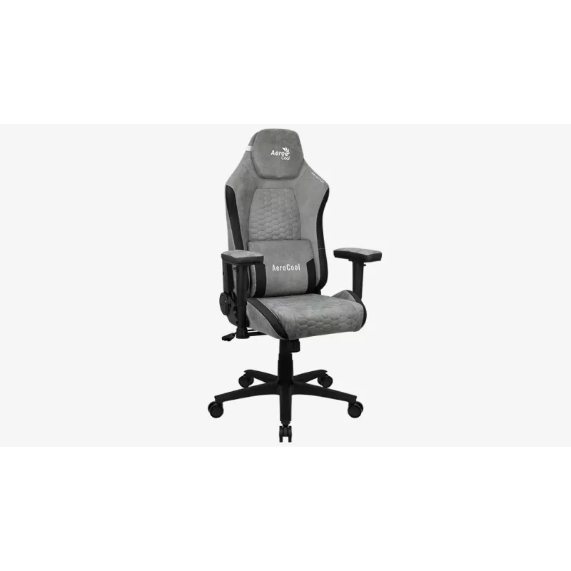 Žaidimų kėdė Aerocool Crown AeroSuede Universal Padded seat Stone Grey