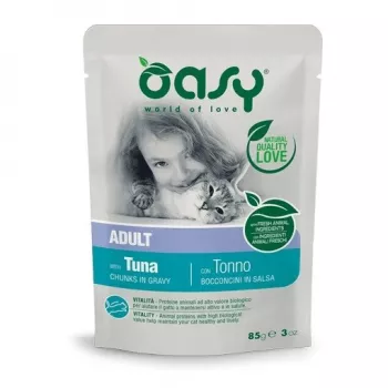 Oasy gabaliukai padaže suaugusioms katėms TUNA 85 g