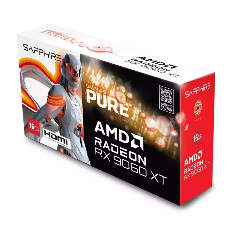 SAPPHIRE PURE Radeon RX 9060 XT Gaming OC 16GB vaizdo plokštė
