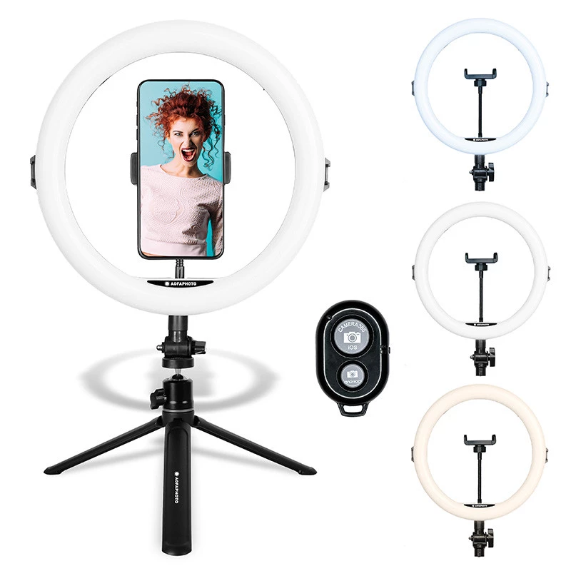 Agfa Arl11 žiedinis apšvietimas 120 LED vlog + stovas + nuotolinis valdymas