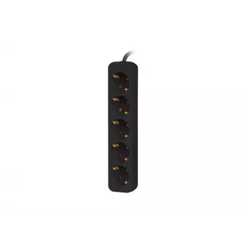 Prailginimo laidas Lanberg PS0-05F-0300-BK 3m 5 kištukinių lizdų patalpoms juodas