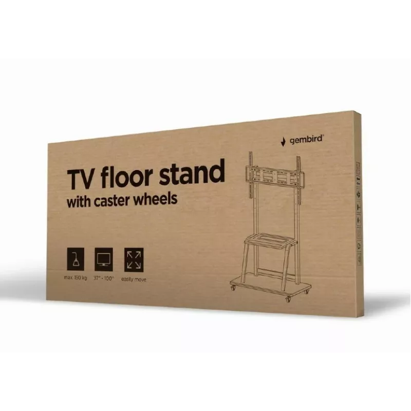 Gembird TVS-100F-01 grindinis stovas monitoriui 2,54 m (100 inch) juodas