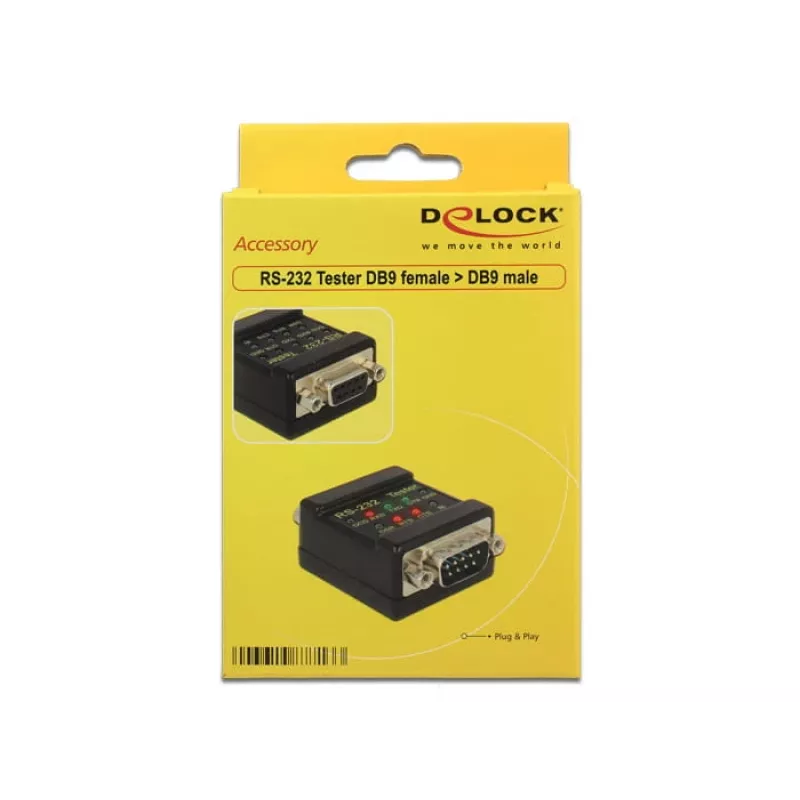 RS-232 testeris DeLOCK 2xDB9 87713 Juoda