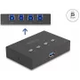 DeLOCK USB jungiklis 4 kompiuteriams prie 1 įrenginio 5 Gbps juodas