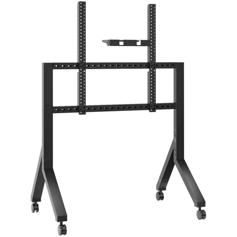 Mobilus TV stovas ONKRON TS2081-B 70–110 colių, juodas, ratuotas, plieninis, 125 kg, VESA 200x200–1000x800