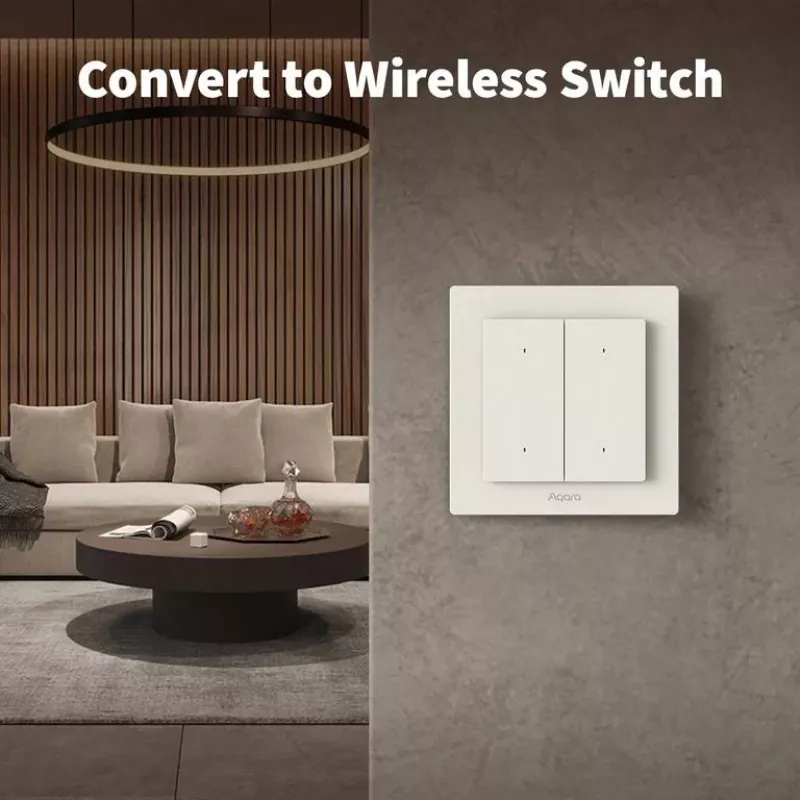 AQARA Light Switch H2 EU (4 mygtukai, 2 kanalai) (WS-K08D) - Zigbee ir Thread sieninis jungiklis su 2 relėmis