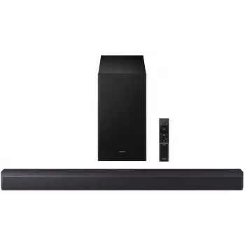 Samsung HW-B450F/EN 2.1 kanalo garsiakalbis su Bluetooth ir belaidžiu žemų dažnių garsiakalbiu, 300 W RMS, Dolby Audio, ARC