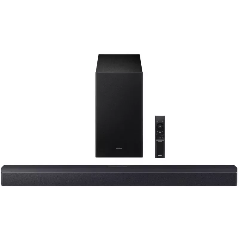 Samsung HW-B450F/EN 2.1 kanalo garsiakalbis su Bluetooth ir belaidžiu žemų dažnių garsiakalbiu, 300 W RMS, Dolby Audio, ARC