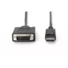 ASM AK-340301-030-S ASSMANN Kabelis DisplayPort 1.1a su fiksatoriumi Tipas DP/DVI-D (24+1) Kištukas/Kištukas Juodas 3m