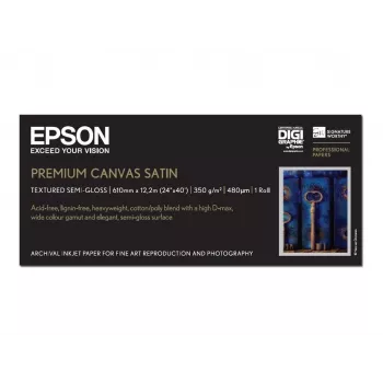 Epson Premium Canvas Satin, 24 colių x 12,2 m, 350 g/m²