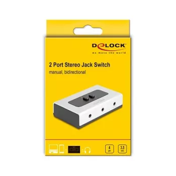 Audio jungiklis DeLOCK 88061 juodas pilkas 3,5 mm įvestis išvestis