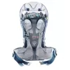 Kuprinė nešiojimui vaikams Deuter Kid Comfort Pro, mėlyna, poliamidas, maks. 22 kg, skėtis nuo saulės, šoninė kišenė
