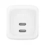 Vidinis AC greitasis įkroviklis Belkin WCH020KQWH — 2× USB‑C, baltas, įmontuota apsauga
