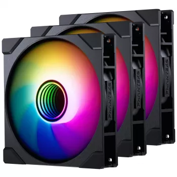 PHANTEKS M25G2-140 D-RGB Reverse Blade 140mm 3-pack Juodi – Korpuso ventiliatoriai su reversinėmis mentėmis