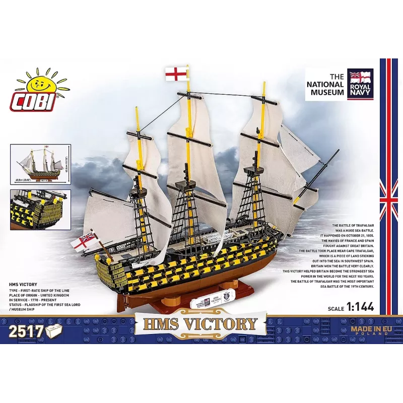 Konstruktorius Cobi HMS Victory – 2517 detalių, detalus istorinis burlaivio modelis