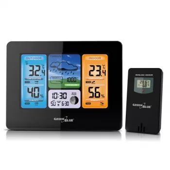 Greenblue 46003 Black LCD belaidė baterijų stotelė su lauko davikliu