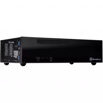 SilverStone MILO ML09 - stalinis kompiuterio korpusas - Mini-ITX - be maitinimo šaltinio (SFX12V) - juoda - USB/Audio (SST-ML09B)