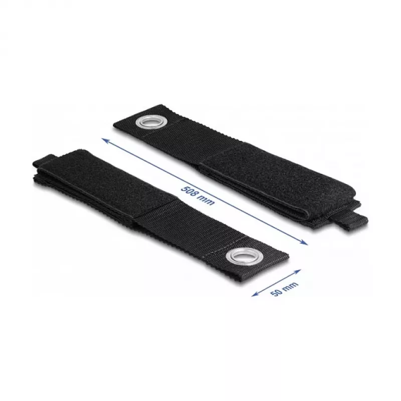 DeLOCK Heavy-duty Hook-and-loop strap 508x50mm juoda 5 vnt.