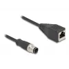 DeLOCK M12 adapterinis kabelis D-koduotas 4 kontaktų kištukas į RJ45 lizdą 50 cm