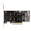 DeLOCK PCI Express x8 kortelė su 2 x vidiniais NVMe M.2 Key M lizdais, bifurkacija, Low Profile