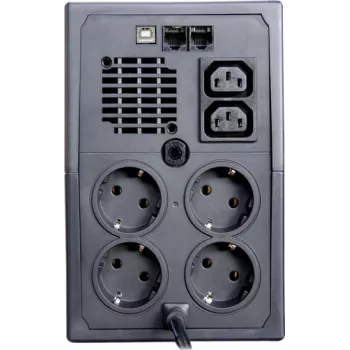 Nepertraukiamo maitinimo šaltinis ORVALDI ID2K0CH Line-Interactive 2 kVA / 1200 W, 24 V, 9 Ah baterijos, LCD, USB, kompaktiškas juodas