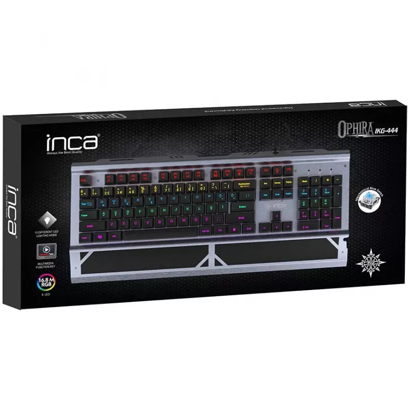 Incase Gaming Keyboard IKG-444 Mechaninė, RGB, vokiškas išdėstymas, mažmeninė pakuotė