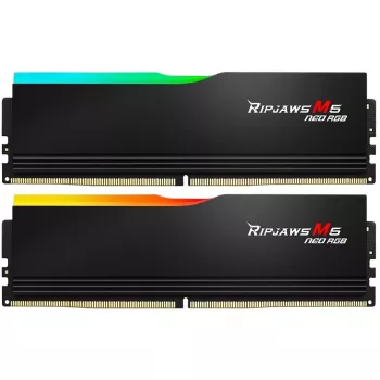 DIMM 64 GB DDR5-6000 (2x 32 GB) Dual-Kit, Arbeitsspeicher schwarz, F5-6000J2836G32GX2-RM5NRK, Ripjaws M5 Neo, AMD EXPO