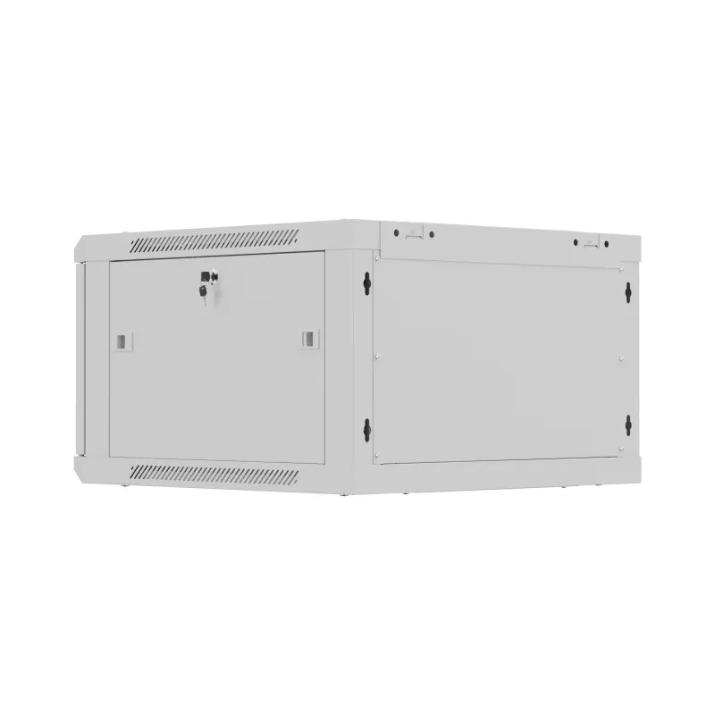19 colių 6U 600x600 mm pilkas perforuotas sieninis stovo korpusas Lanberg WF01