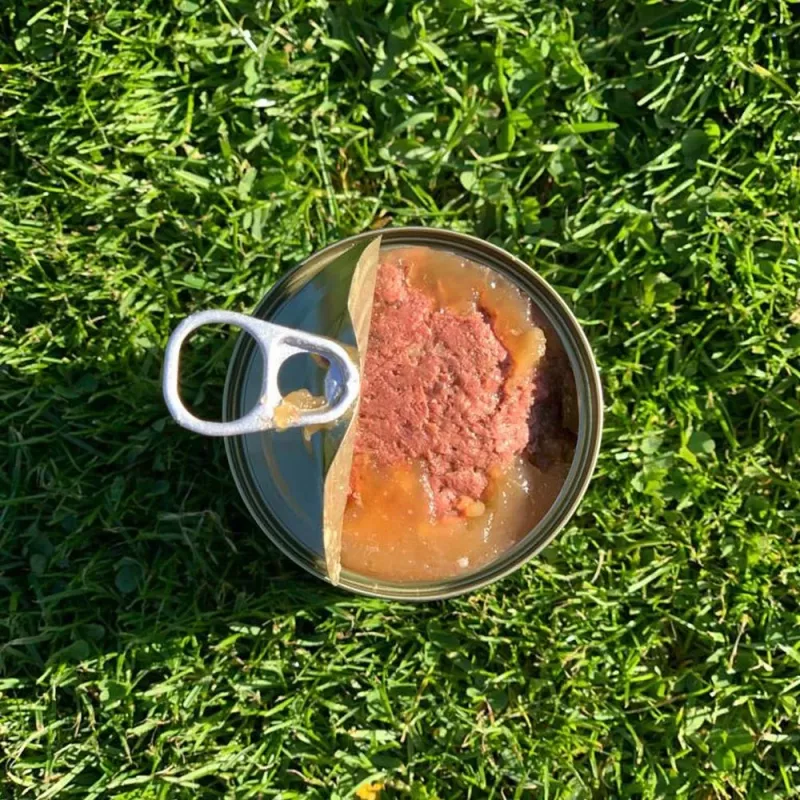 Šlapias šunų ėdalas OLLO Pure Beef and Green Tripe 400 g skardinė – suaugusiems, baltymai 14,5%, riebalai 11,9%, drėgmė 69%