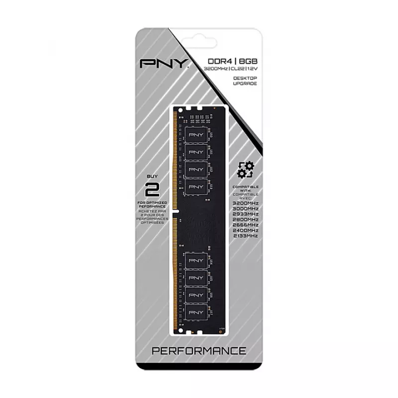 PNY MD8GSD43200-TB - 8 GB - 1 x 8 GB - DDR4 - 3200 MHz - 288-pin DIMM