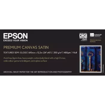 Epson Premium Canvas Satin, 24 colių x 12,2 m, 350 g/m²