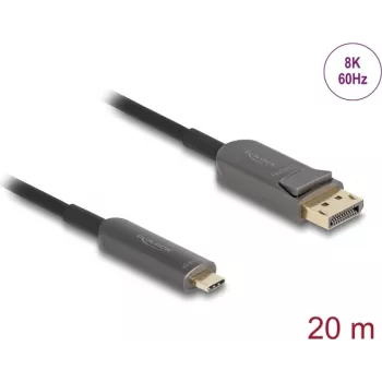 Aktyvus optinis kabelis DELOCK USB-C į DisplayPort 20 m, modelis 81607
